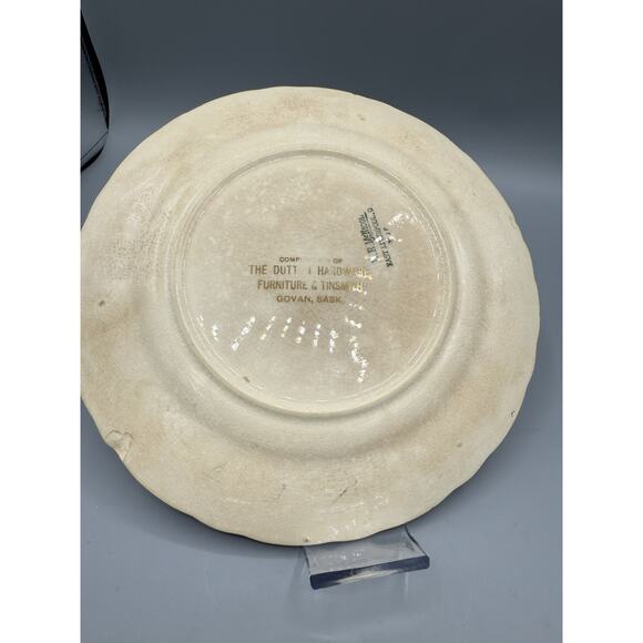 Antique 1922 Calendar Plate D.E. McNicol Pottery Dog Rabbit Hunt Scene - Picture 3 of 6